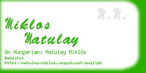 miklos matulay business card